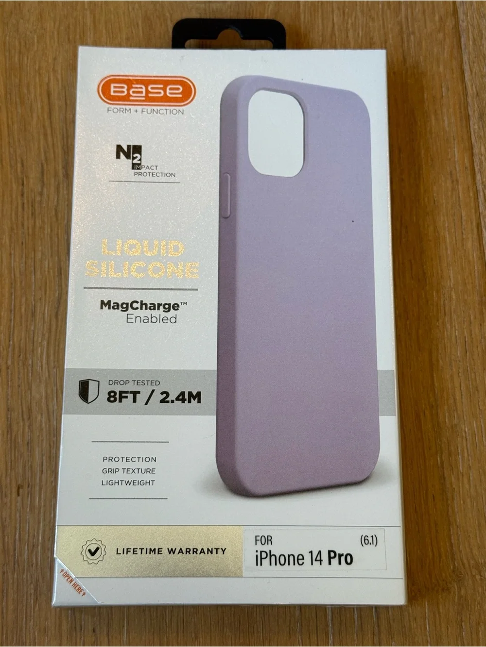 New Base Liquid Silicone MagCharge Case for iPhone 14 Pro - Lavender Purple case